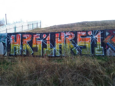 Graffiti Bombing in Prague - Photo by Exist333 - Train, line