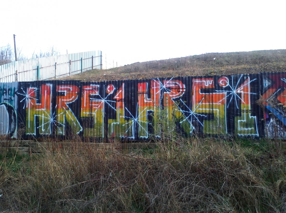 Graffiti Bombing in Prague - Photo by Exist333 - Train, line