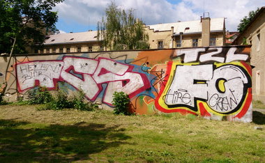 Graffiti Bombing in Prague - Photo by Exist333