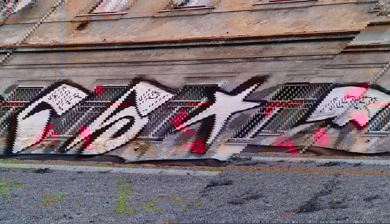 Graffiti Bombing in Prague - Photo by Exist333