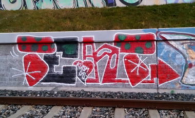 Graffiti Bombing in Prague - Photo by Exist333