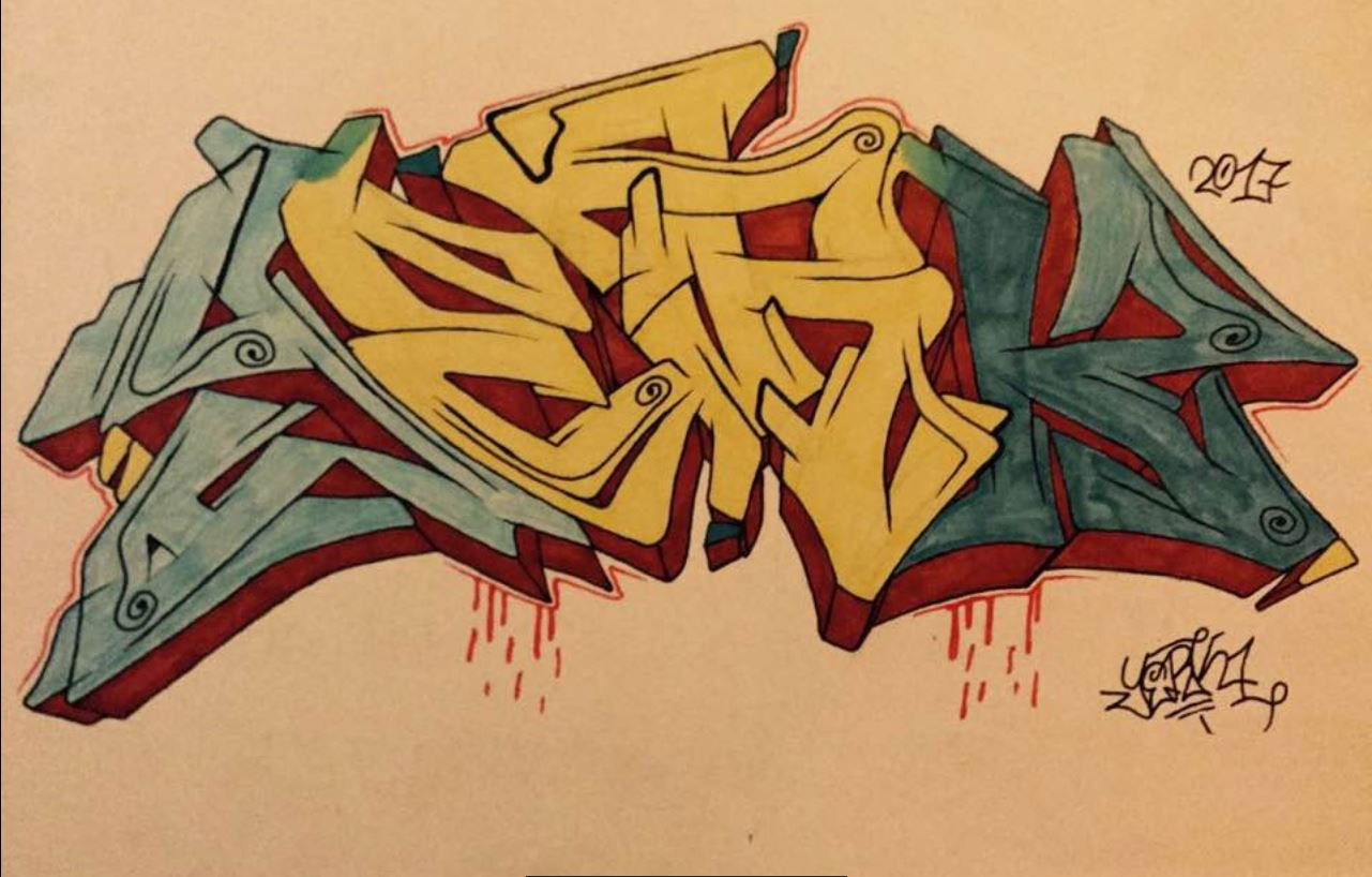 Graffiti Sketch - Photo by Eybek1one - sketch, color, copic (2017)