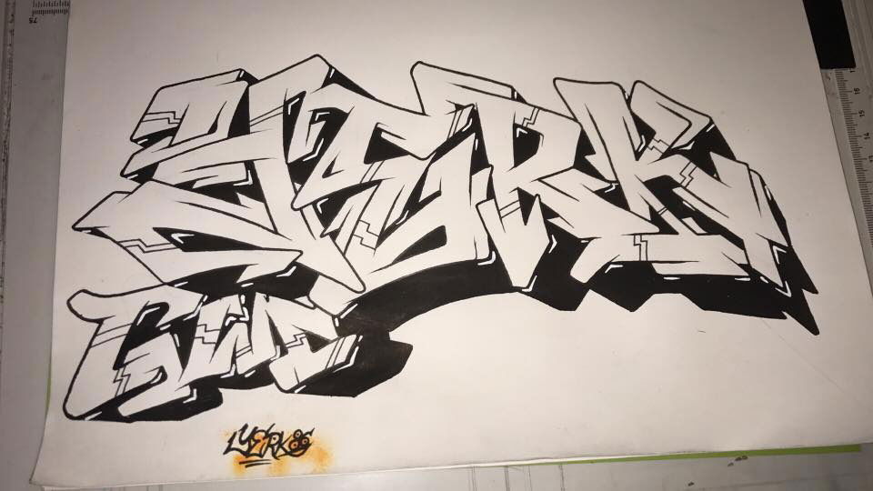 Graffiti Sketch - Photo by Eybek1one - black, white, gwc (2017)