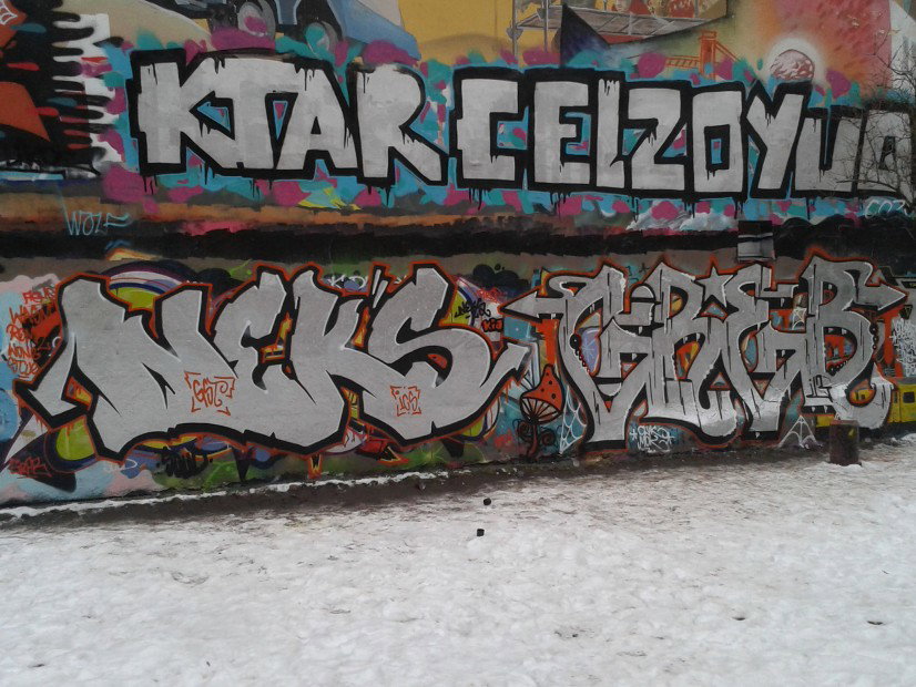 Graffiti Wall in Berlin - Photo by FLEDERMAUSMANN - neks, greb, nhs (2013)