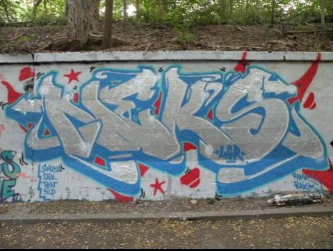 Graffiti Wall in Berlin - Photo by FLEDERMAUSMANN - neks, lcr, ics (2013)