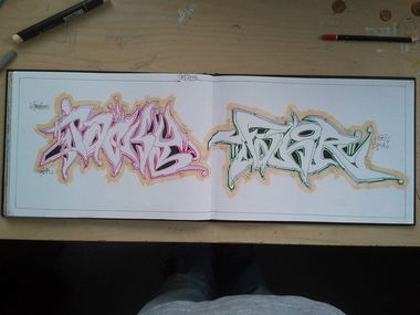 Graffiti Sketch in Berlin - Photo by Fahroner - Jacky, fahr, dma (2013)