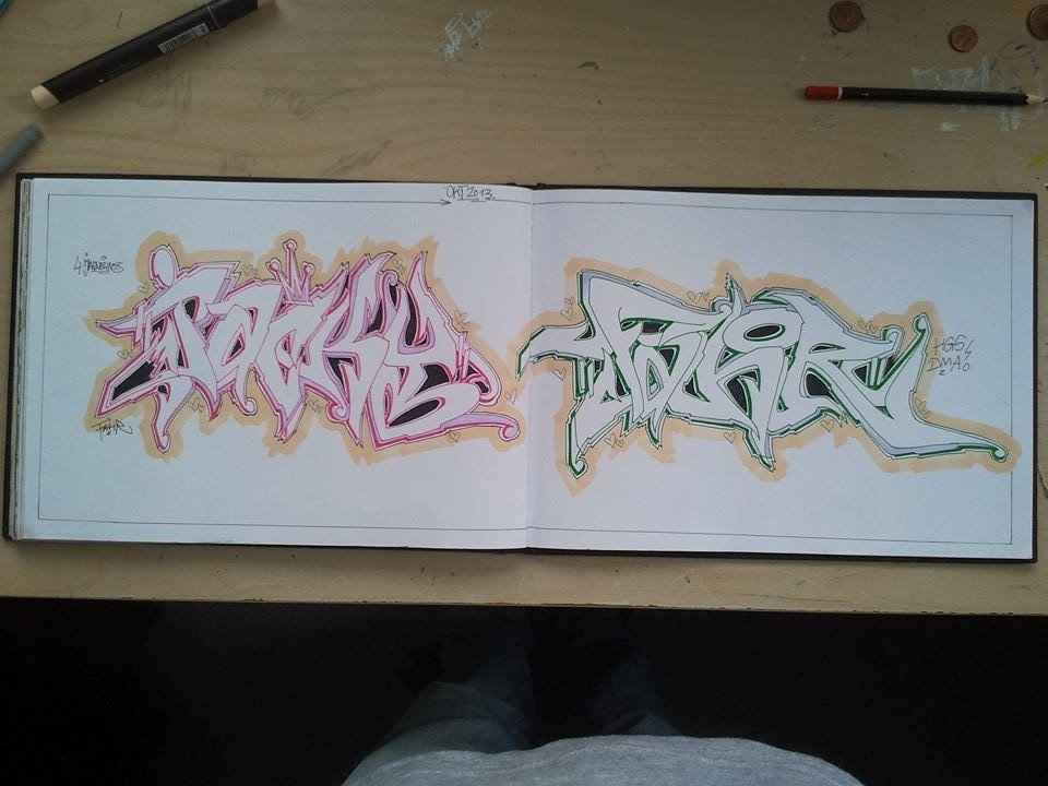Graffiti Sketch in Berlin - Photo by Fahroner - Jacky, fahr, dma (2013)