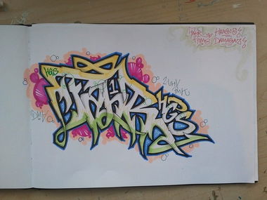 Graffiti Sketch in Berlin - Photo by Fahroner - fahr, dma, hgs (2013)