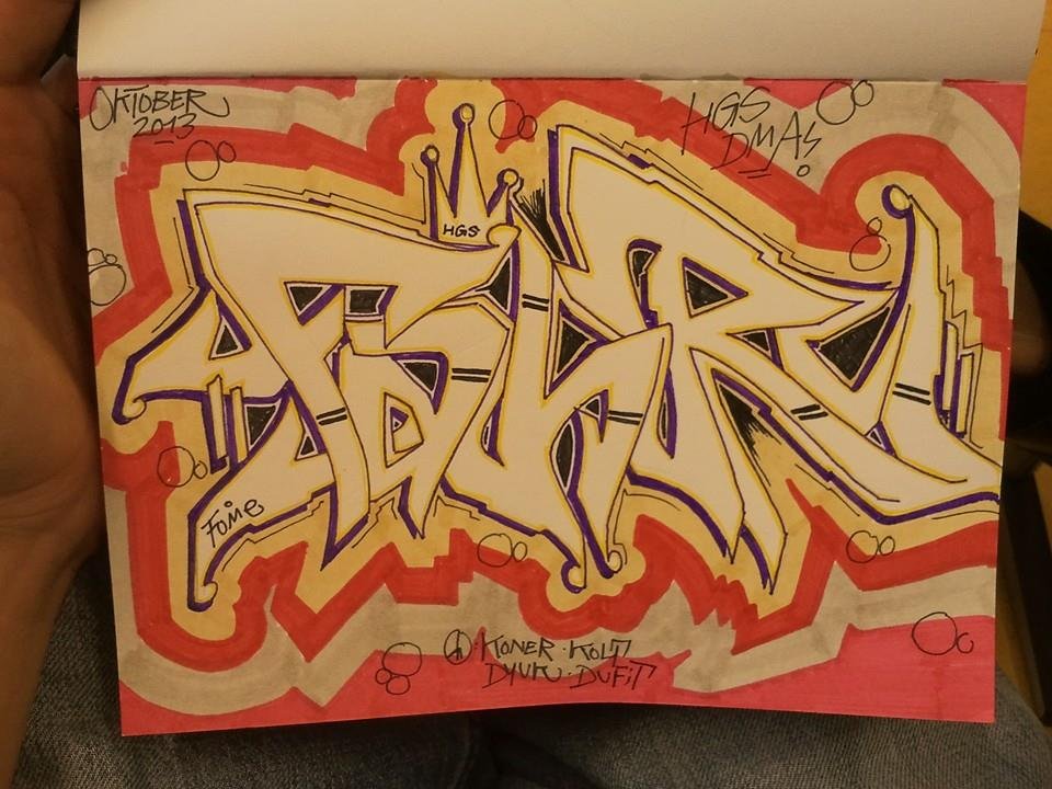 Graffiti Sketch in Berlin - Photo by Fahroner - fahr, dma, hgs (2013)