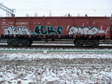 Graffiti Train in Yartsevo - Photo by Fakre - pbk, fcr, tarb (2013)