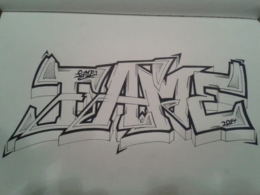 Graffiti Sketch - Photo by Fame1 - fame, 1, Black