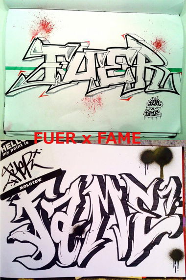 Graffiti Sketch - Photo by Fame1 - fuer, fame, exchange (2014)