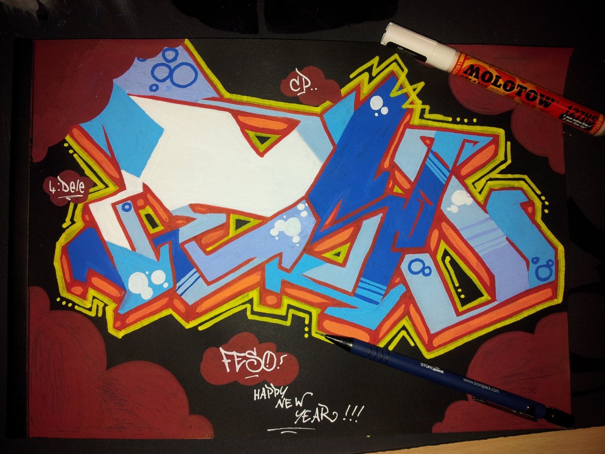 Graffiti Sketch - Photo by FeSO - feso, blackbook, molotow