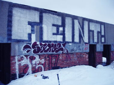 Graffiti Bombing in Moscow - Photo by Feint - roller, blockbuster, Moscow (2012)