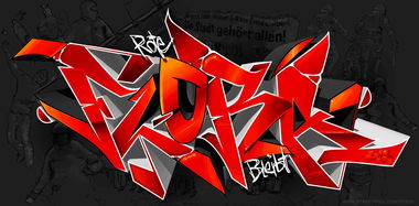 Graffiti Artwork in Hamburg - Photo by Feser - antifa, rote, flora (2013)