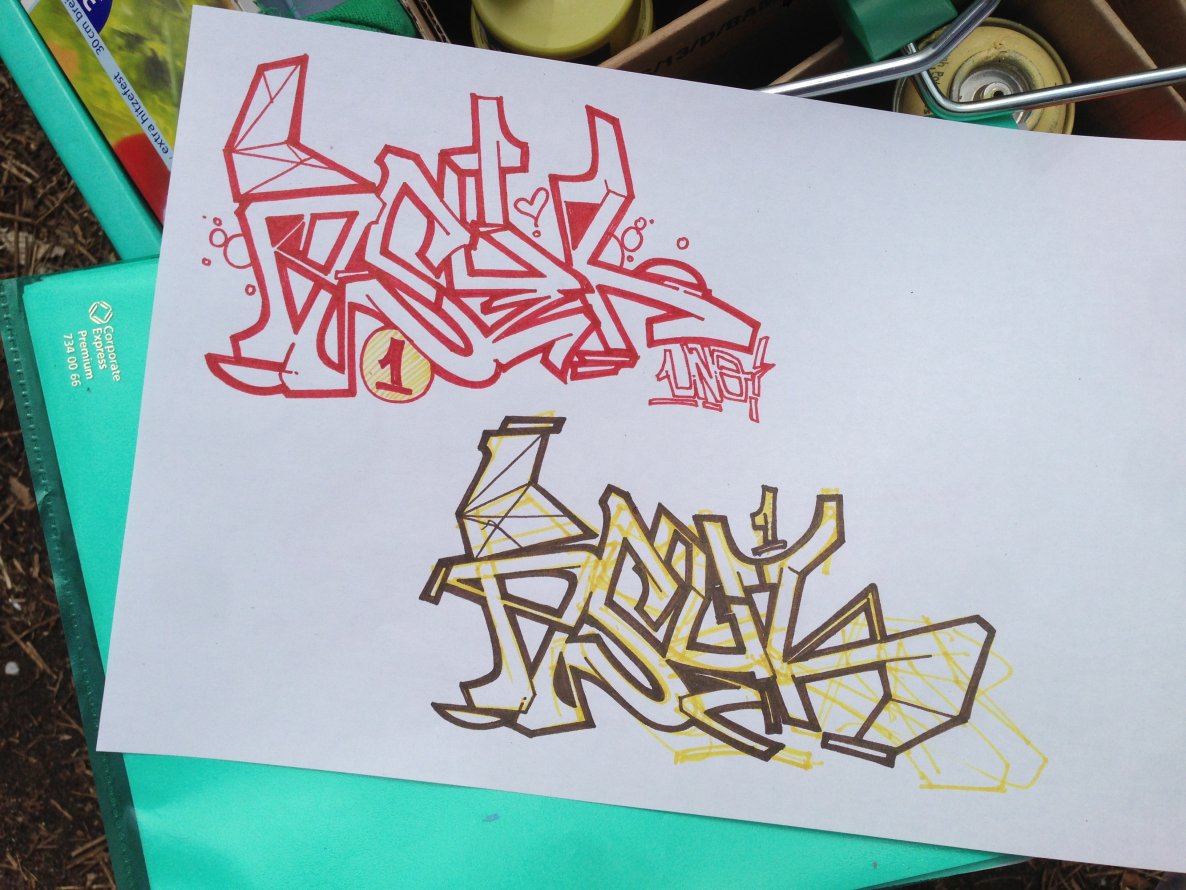 Graffiti Sketch - Photo by Fhil - Asyl, Cologne, Colonia (2013)