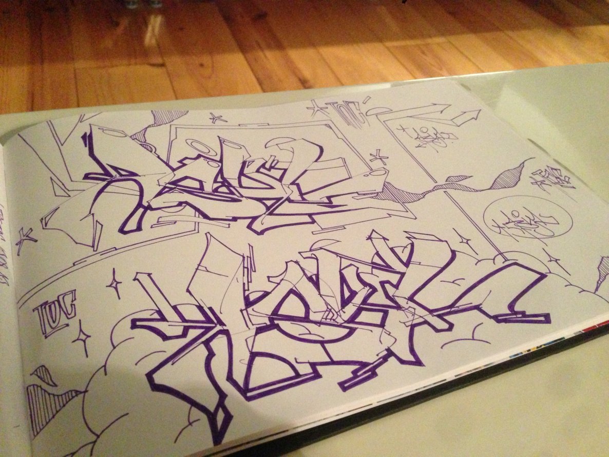 Graffiti Sketch - Photo by Fhil - Asyl, Cologne, Colonia (2013)