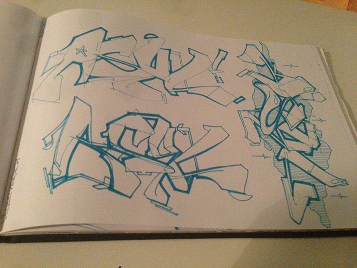 Graffiti Sketch - Photo by Fhil - Cologne, Köln, Asyl (2013)