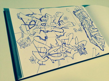Graffiti Sketch - Photo by Fhil - Asyl, Cologne, Colonia (2013)