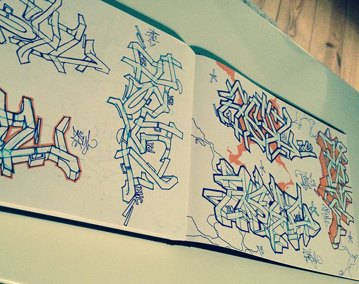 Graffiti Sketch - Photo by Fhil - Asyl, Cologne, Colonia (2013)