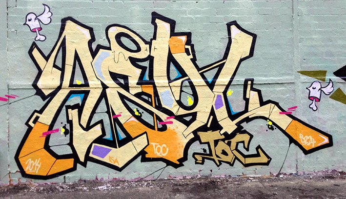 Graffiti Wall - Photo by Fhil - Köln, Düsseldorf, Rath (2014)