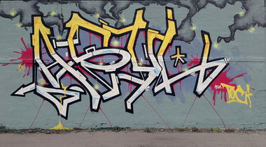 Graffiti Wall in Dusseldorf - Photo by Fhil - Cologne, Köln, Asyl (2014)