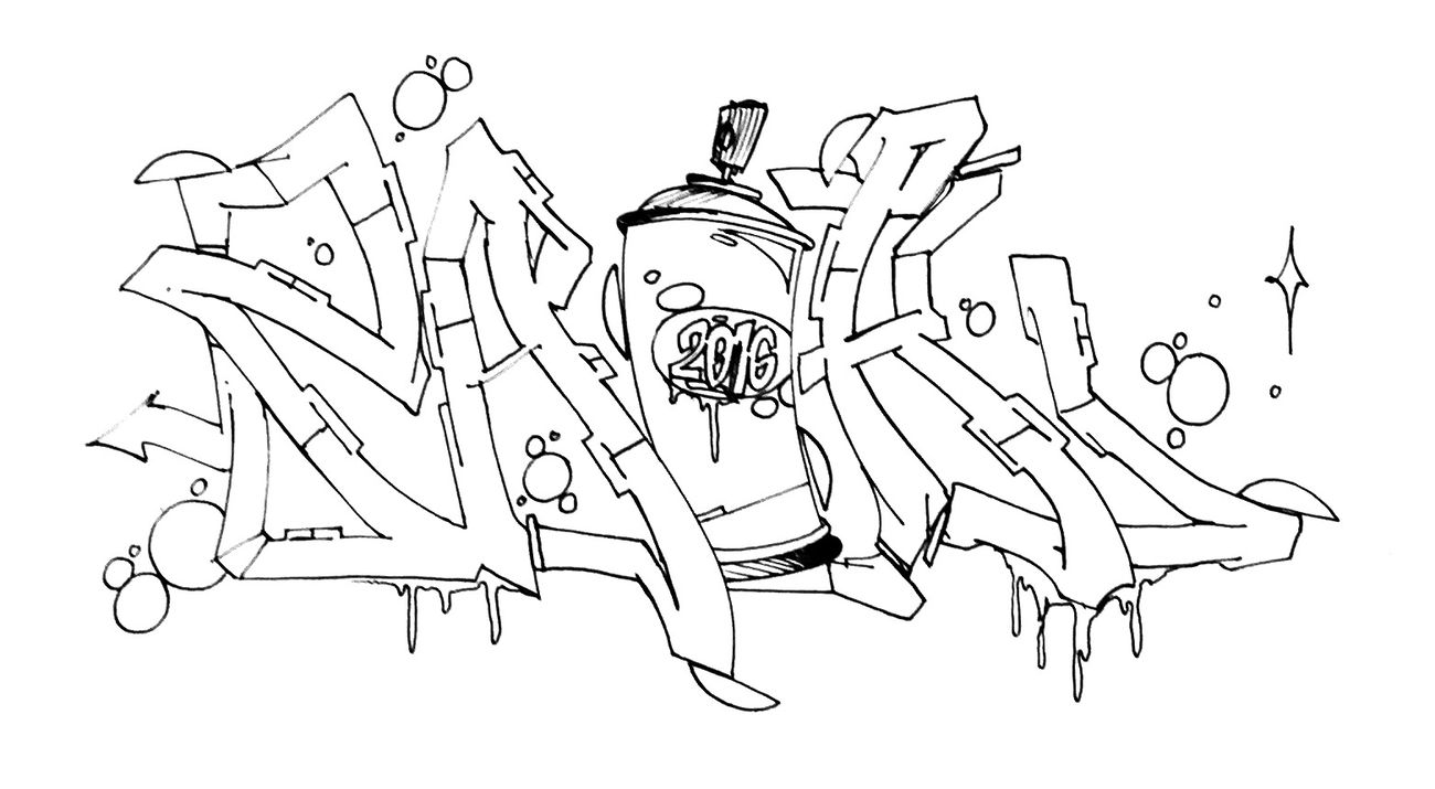 Graffiti Sketch - Photo by Fhil - asyl, zaok, 524 (2016)