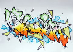 Graffiti Wall in Köln - Photo by Fhil - asyl, golden, 524 (2016)