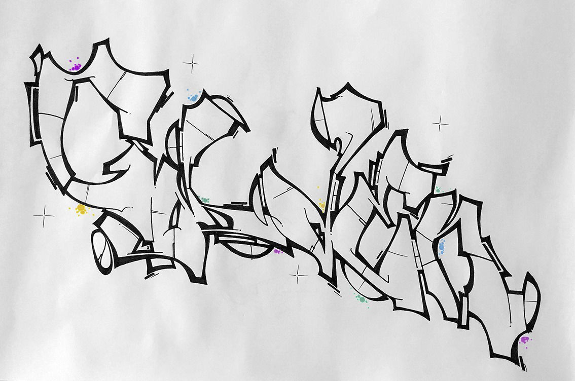 Graffiti Sketch in Köln - Photo by Fhil - asyl, golden, 524 (2016)