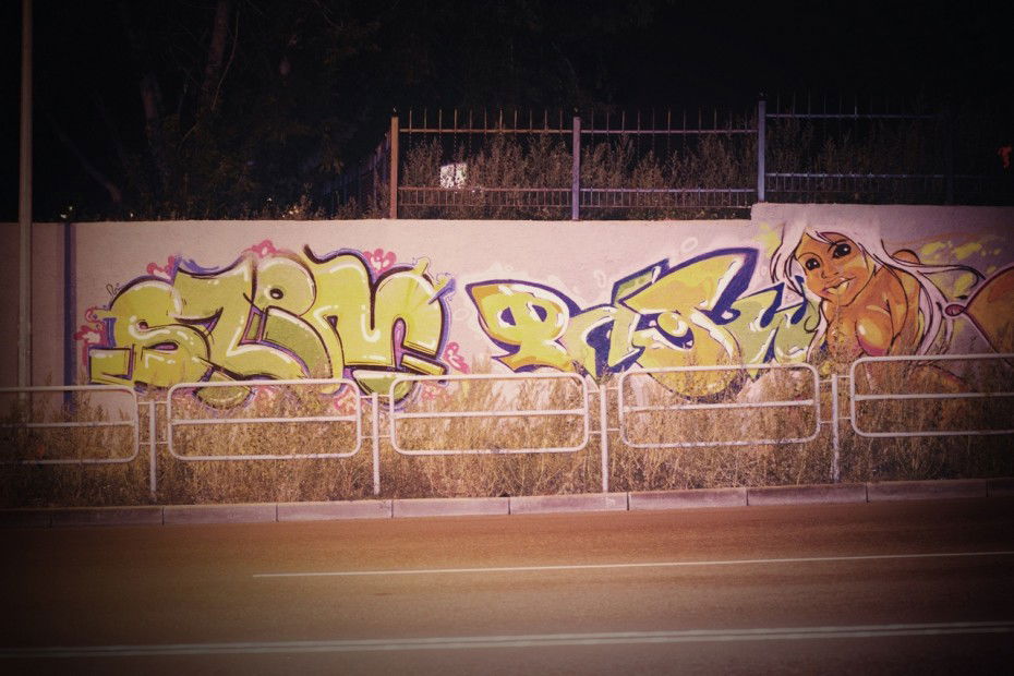 Graffiti Bombing - Photo by Flash - bombing, night (2012)