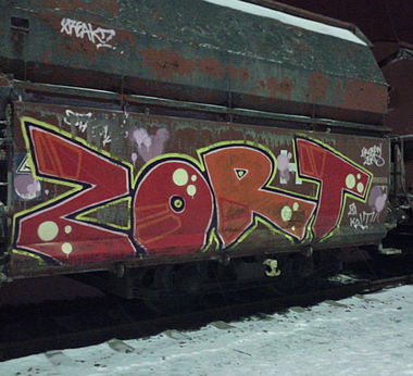 Graffiti Train in Berlin - Photo by Fleischpeitsche - ZORT, FR, CREW (2013)