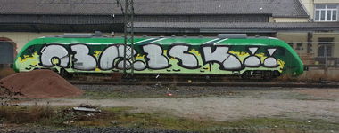 Graffiti Train in Wiesbaden - Photo by FlowRain - OBC, BSK (2013)