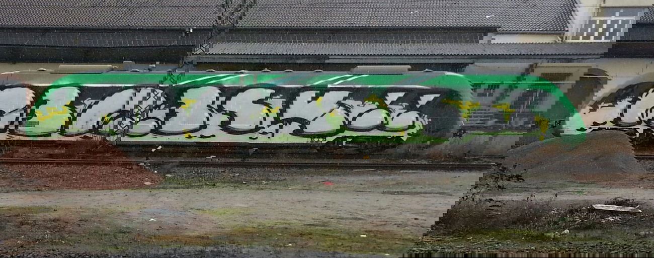 Graffiti Train in Wiesbaden - Photo by FlowRain - OBC, BSK (2013)