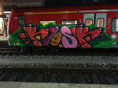Graffiti Train in Mainz - Photo by FlowRain - Kiosk (2013)