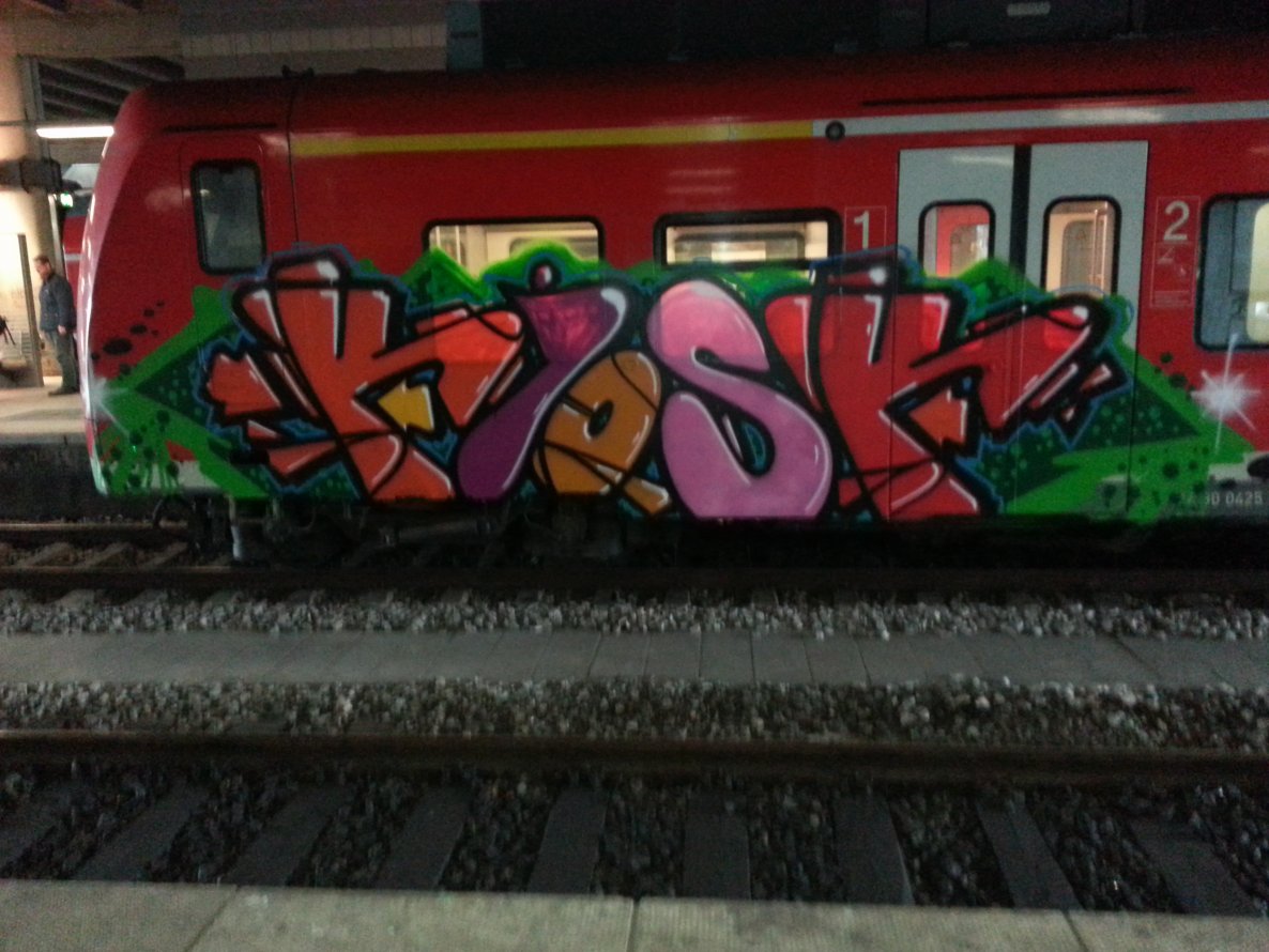 Graffiti Train in Mainz - Photo by FlowRain - Kiosk (2013)
