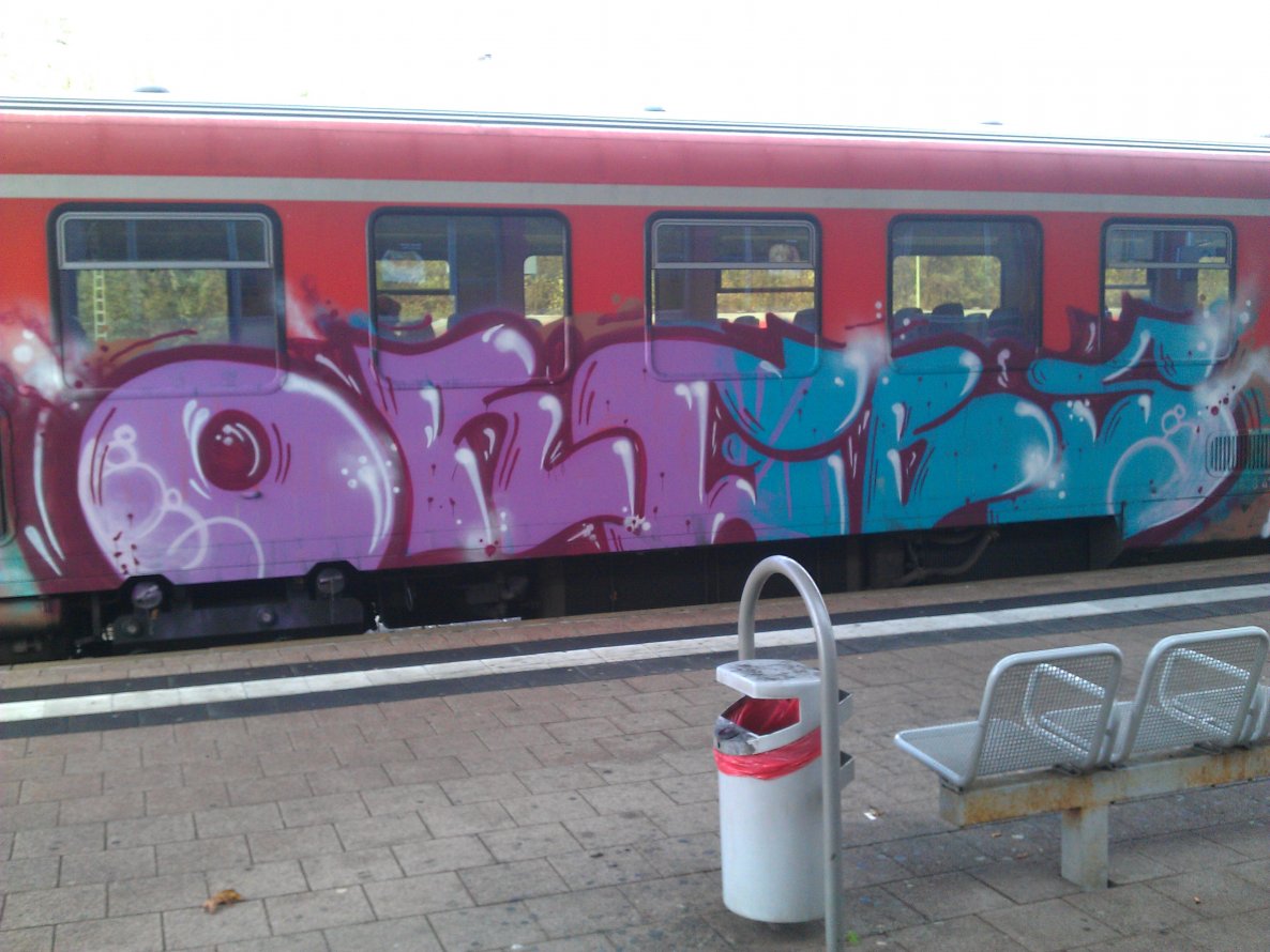 Graffiti Train in Alzey - Photo by FlowRain - ORG, GBS (2012)