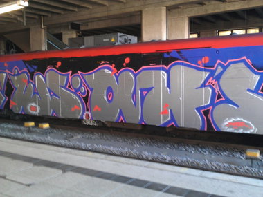 Graffiti Train in Mainz - Photo by FlowRain - Wholecar, IWS, ONF (2013)