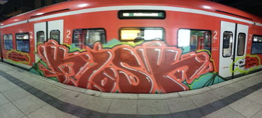 Graffiti Train in Mainz - Photo by FlowRain - Kiosk (2013)