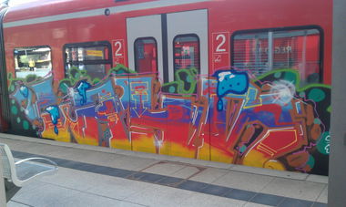 Graffiti Train in Mainz - Photo by FlowRain - Wahr (2012)