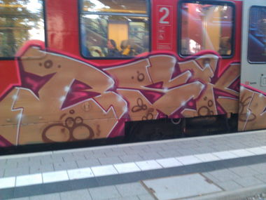 Graffiti Train in Saulheim - Photo by FlowRain - BSK (2012)