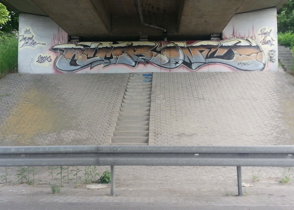 Graffiti Bombing in Wiesbaden - Photo by FlowRain - CMR, ONE, CMR (2010)