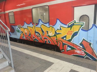Graffiti Train in Mainz - Photo by FlowRain - Rakis (2013)