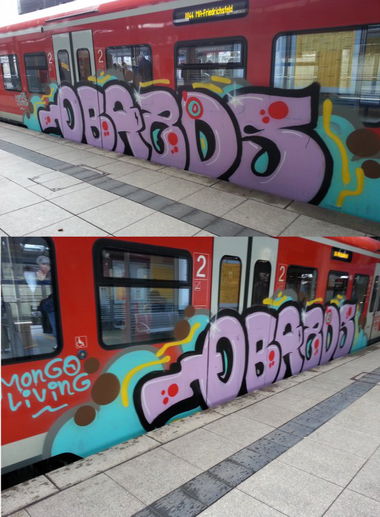 Graffiti Train - Photo by FlowRain - QBA, 2DOS, Mongo