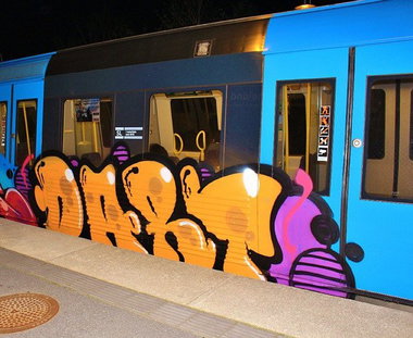 Graffiti Train - Photo by Fonzinated - DART, GRANDSMACK, GRAFF