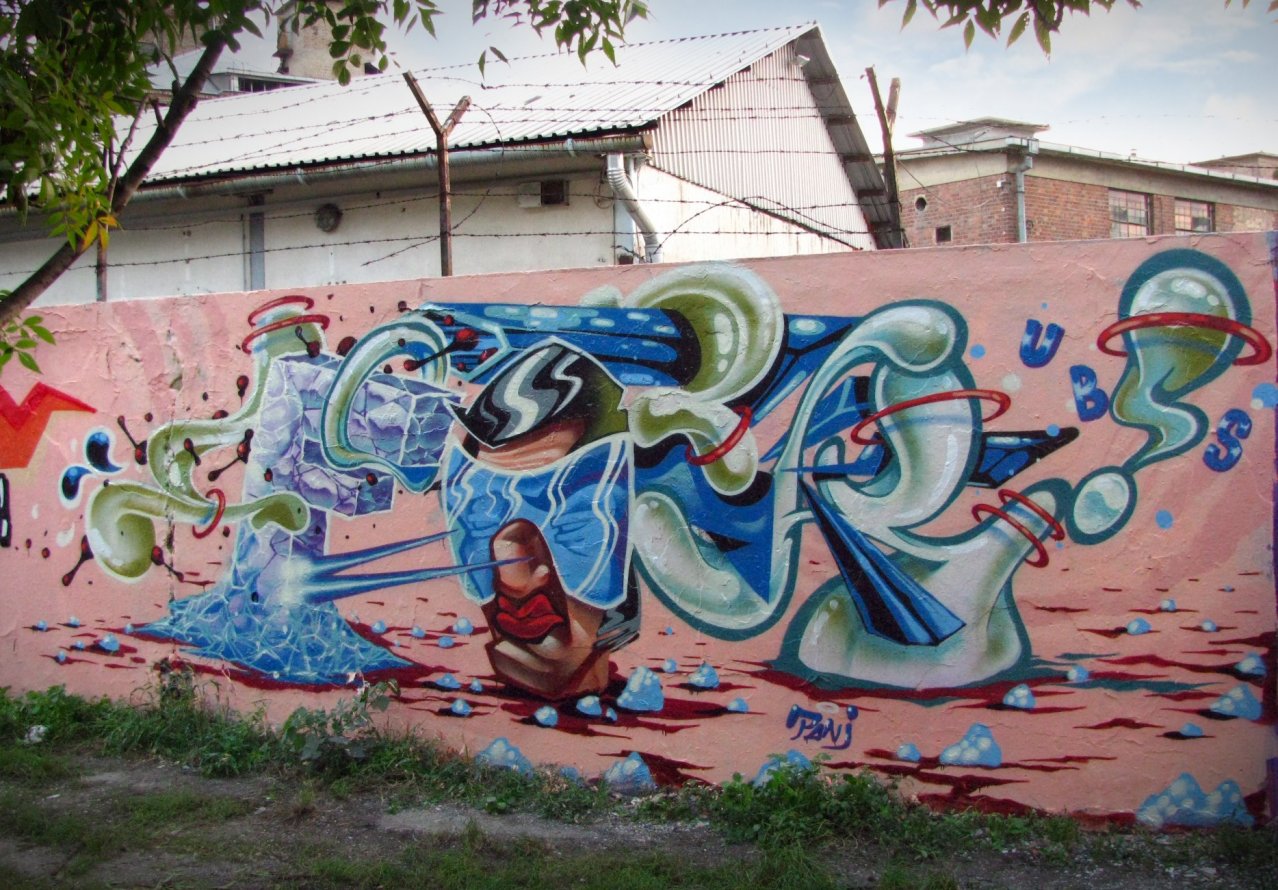 Graffiti Wall in Budapest - Photo by Fork4 - fork, afx, ubs (2014)
