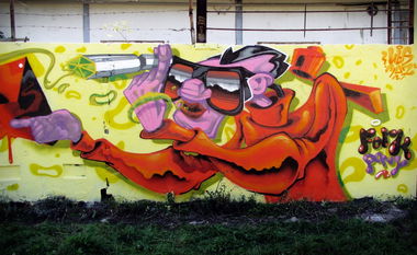 Graffiti Wall in Budapest - Photo by Fork4 - fork, afx, ubs (2014)