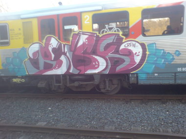 Graffiti Train - Photo by FrankfurtHG - Bisk, Crew, Bisk (2013)