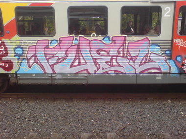 Graffiti Train - Photo by FrankfurtHG - Taunusbahn, Fuel, bsk (2010)