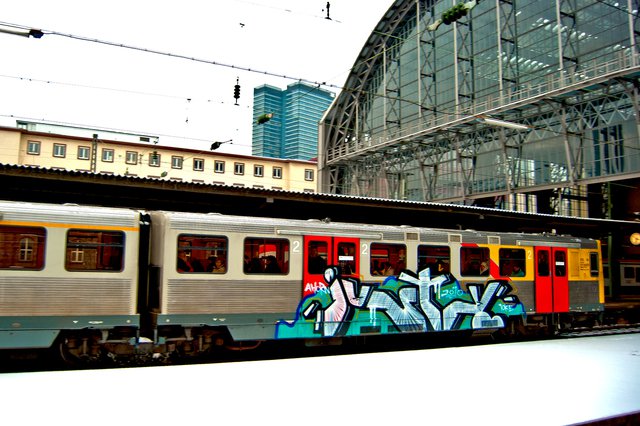 Graffiti Train - Photo by FrankfurtHG - Taunusbahn, Just, Justy