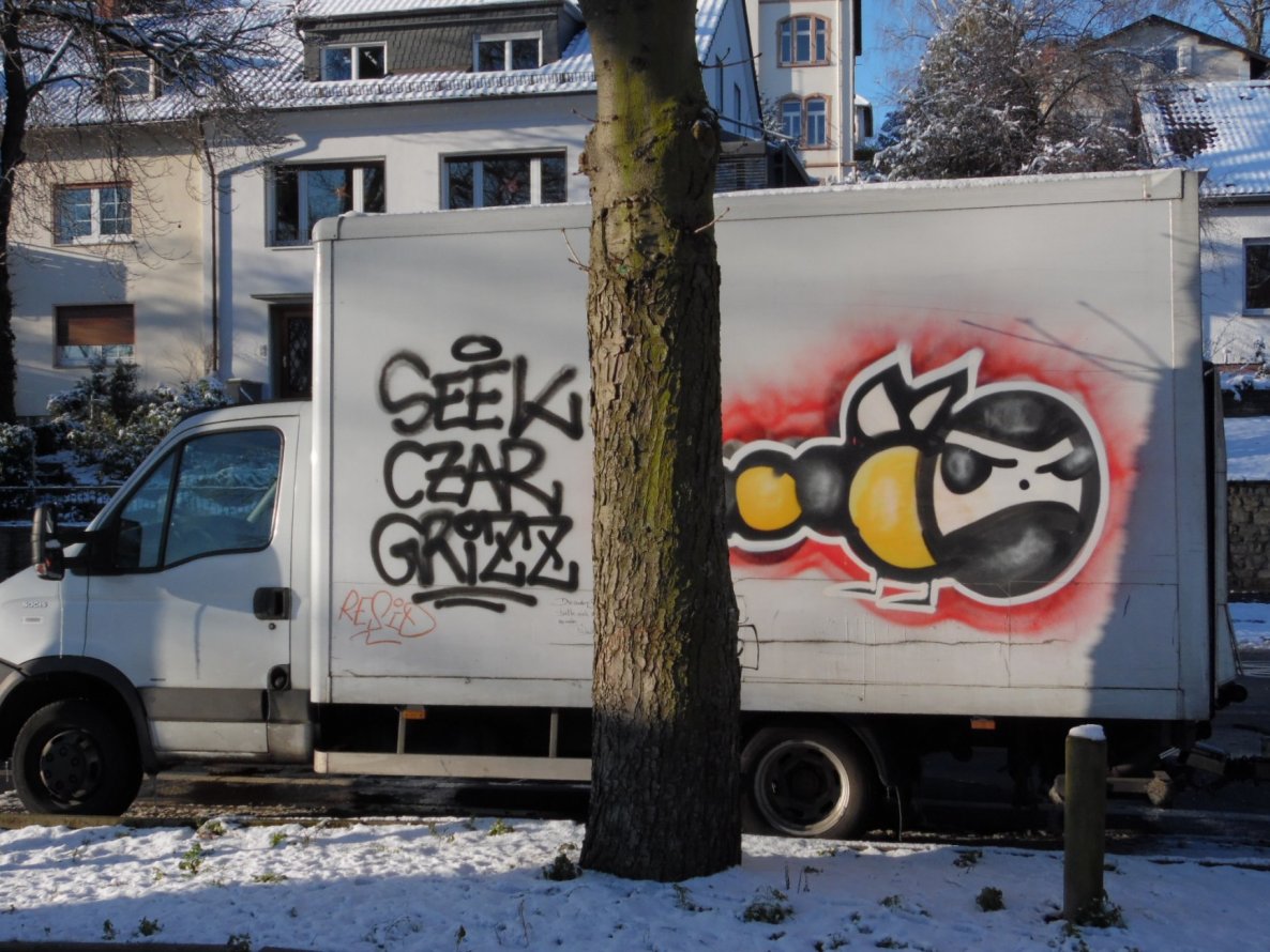 Graffiti Bombing - Photo by FrankfurtMaximal - Resq, Ir, Bee